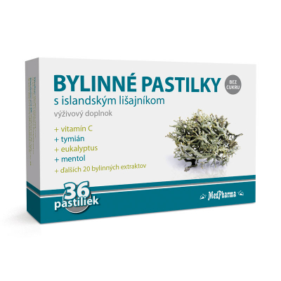 Bylinné pastilky s islandským lišajníkom 36 ks