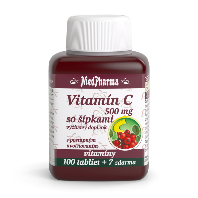 Vitamín C 500 mg so šípkami s predĺženým účinkom 107tbl