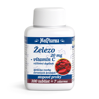 Železo 20 mg + Vitamín C 107ks