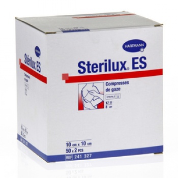 Sterilux gázové štvorce 10cm x 10cm 50ks
