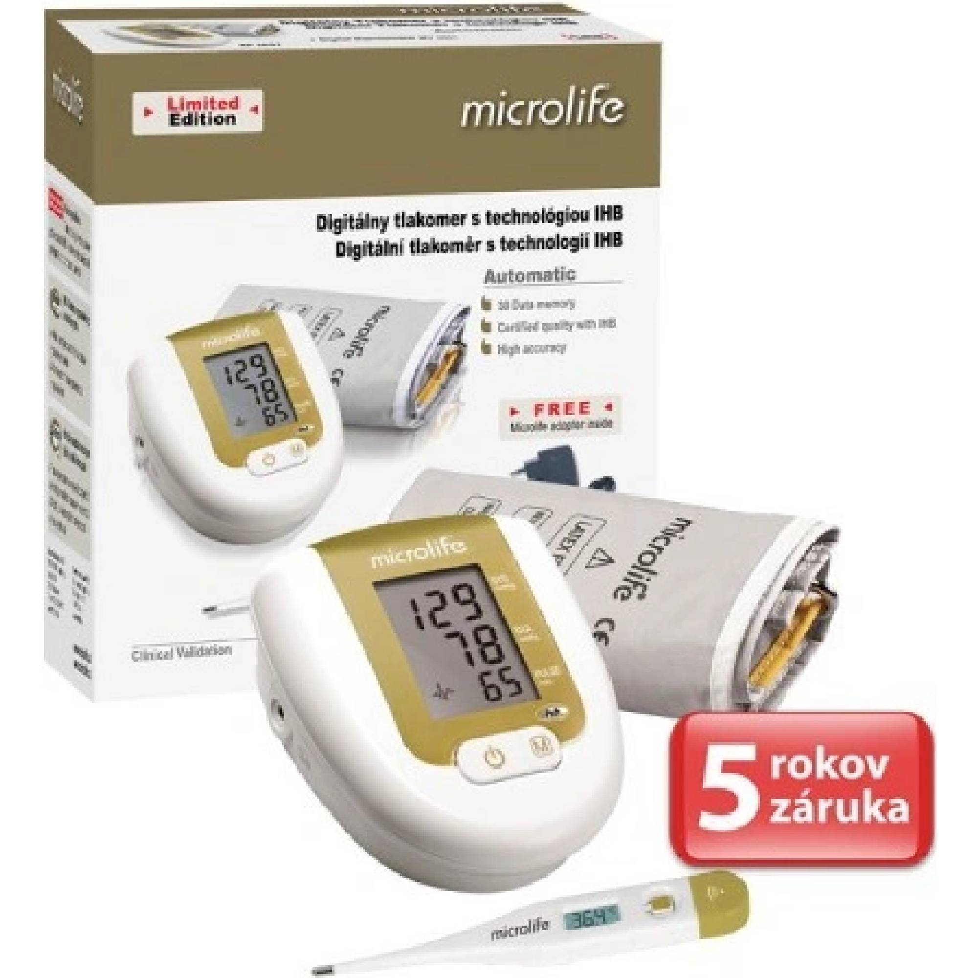 Tlakomer Microlife BP 3AG1, zlatý