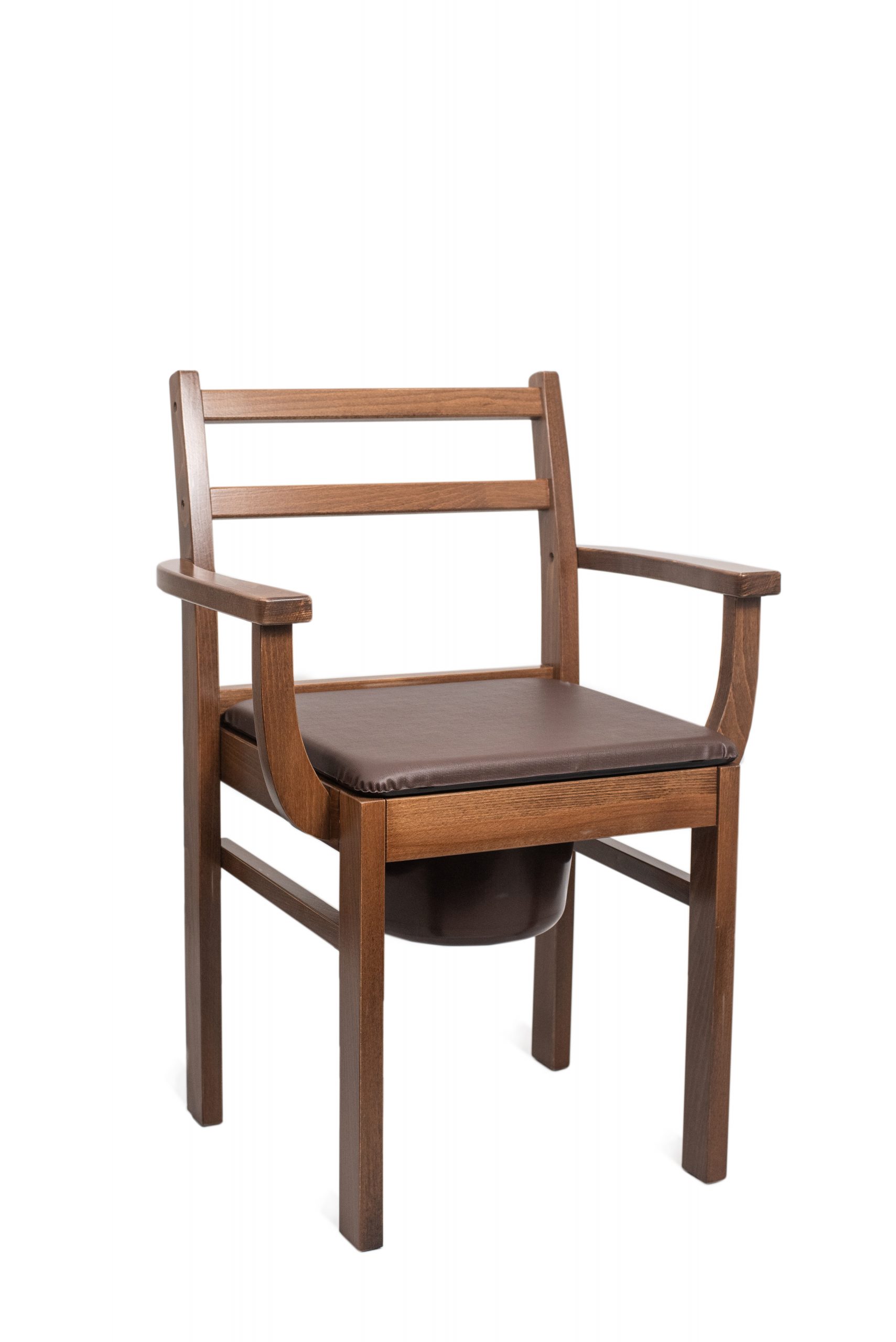 Toaletné hygienické kreslo, drevené tmavé