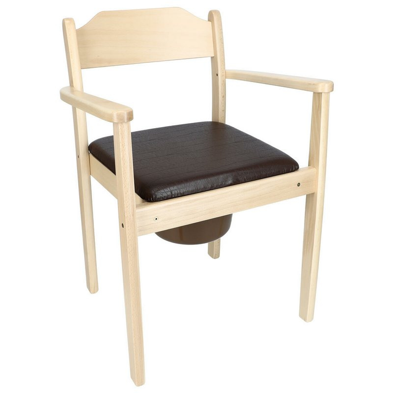 Toaletné hygienické kreslo, drevené svetlé