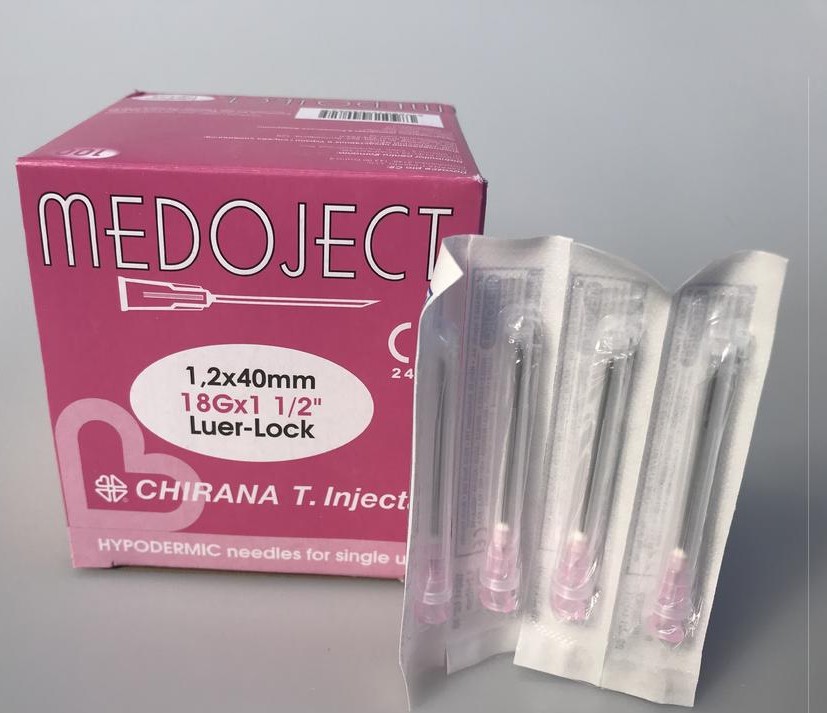 Ihla jednorázová ružová 1,2x40mm 100ks