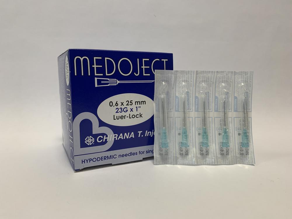 Ihla jednorázová modrá 0,6x25mm 100ks