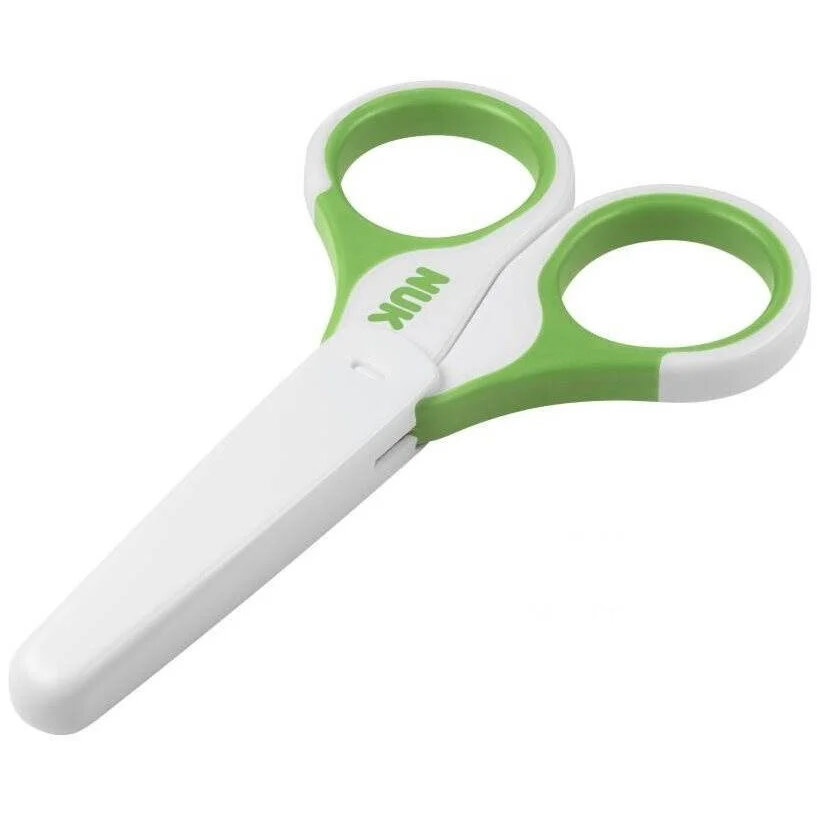 NUK detské nožnice s krytom, zelené