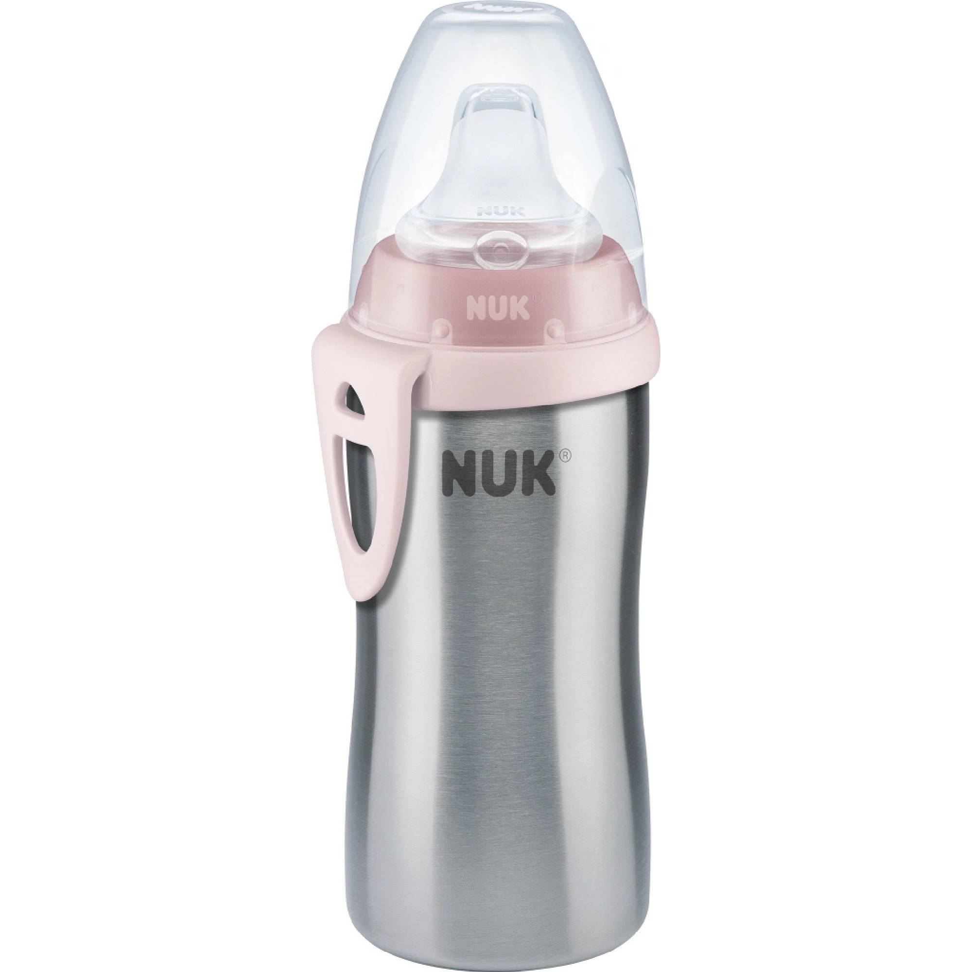 NUK Active cup, nerezová fľaša ružová