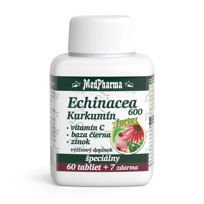 Echinacea 600mg  FORTE + kurkumín + vitamín C + čierna baza + zinok 67 tbl.