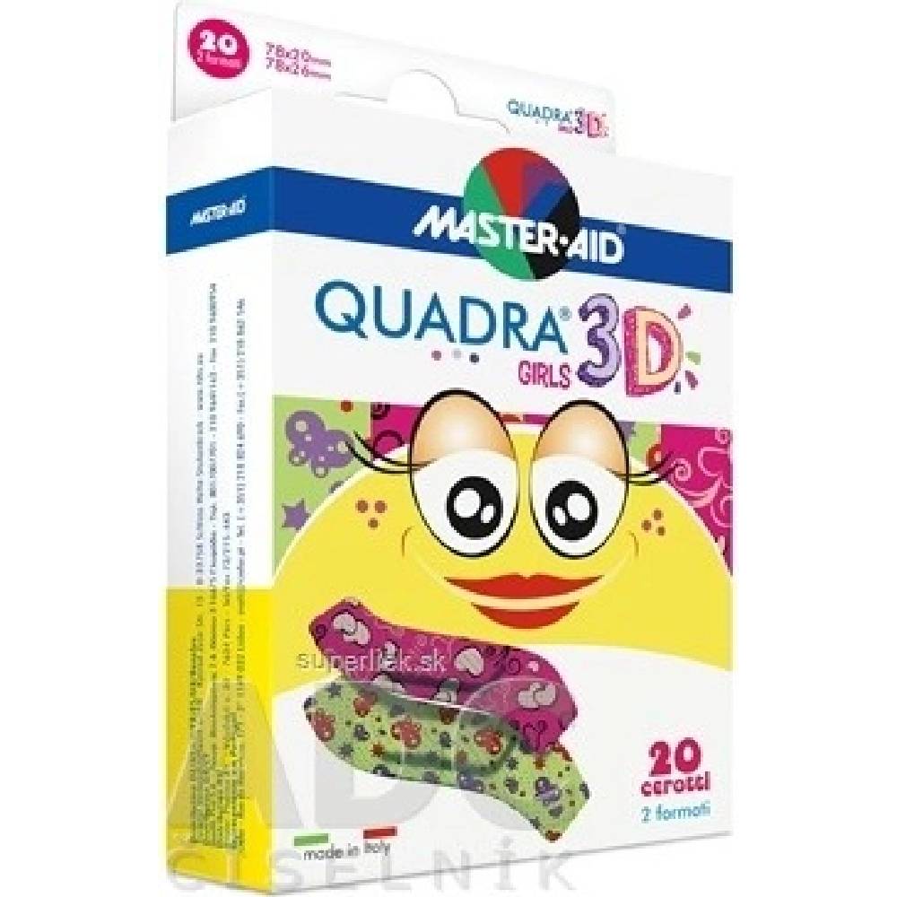 Quadra 3D GIRLS náplasť pre dievčatá, 20 ks