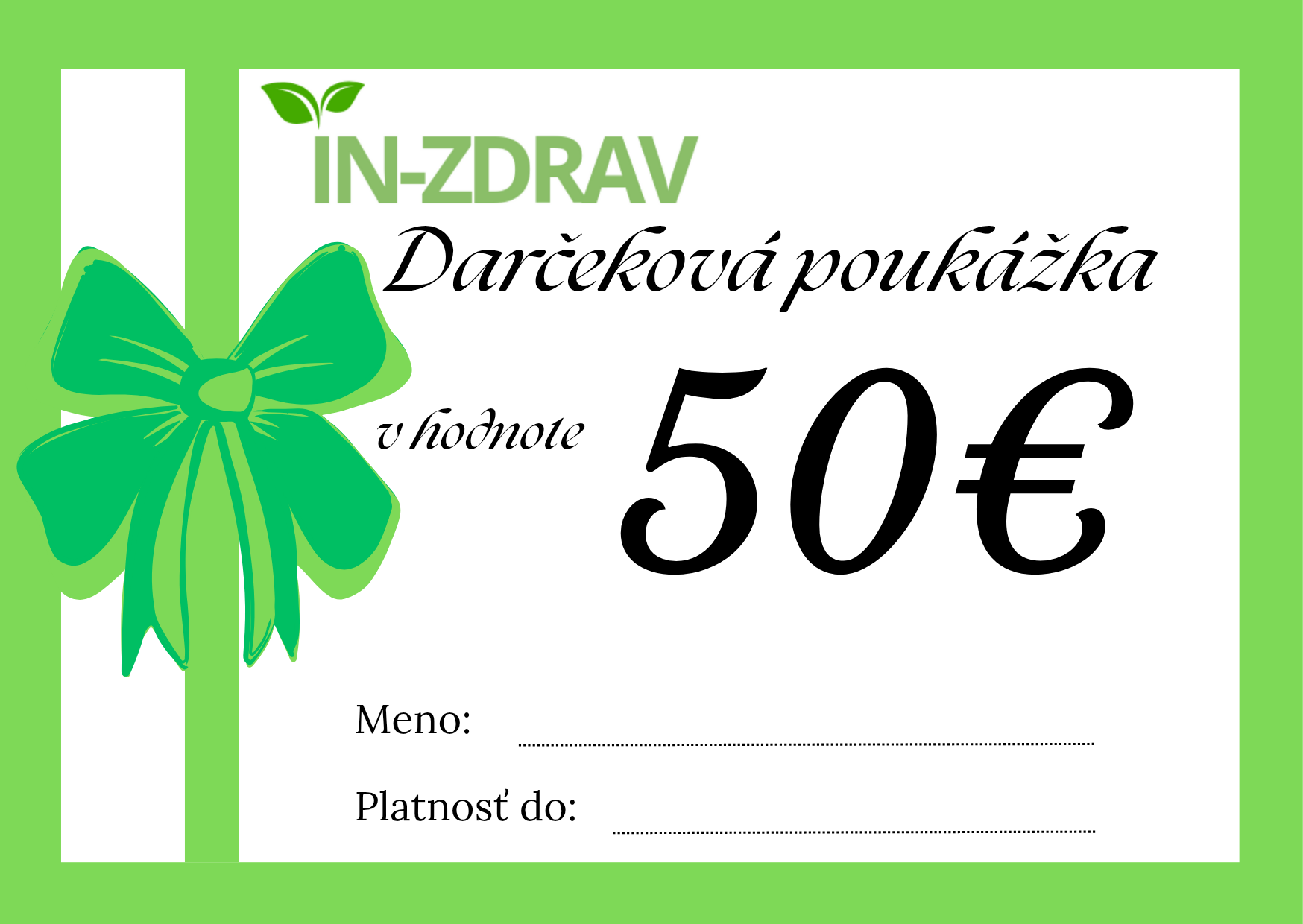  Darčeková poukážka 50€