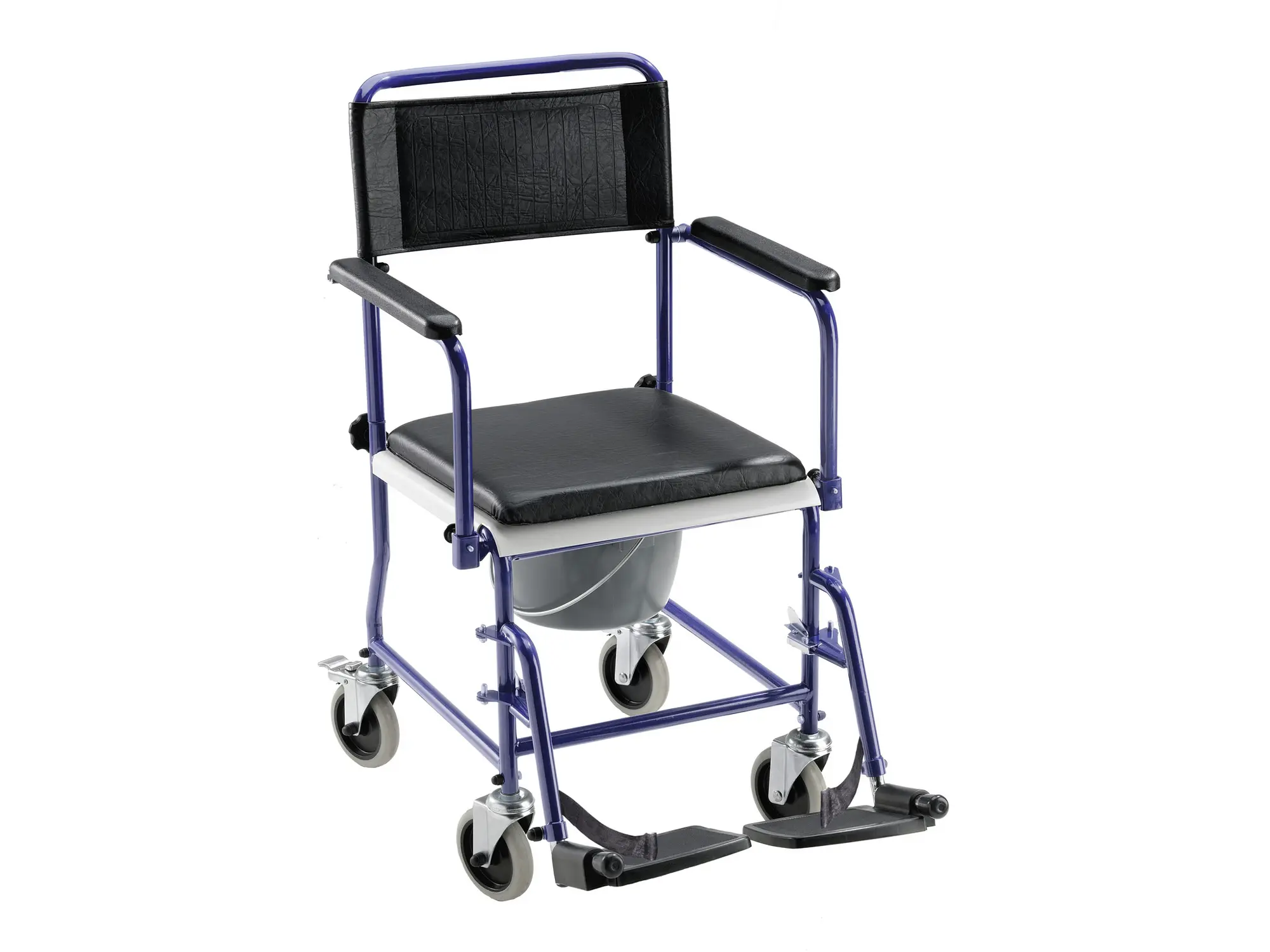 Toaletné kreslo pojazdné, modré