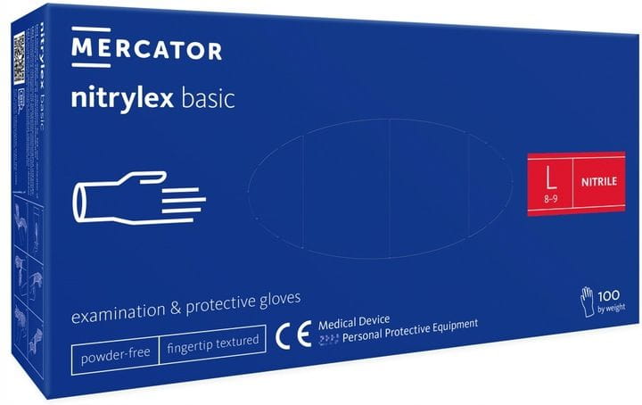 Rukavice nitrilové nepúdrované nesterilné veľ. L 100ks
