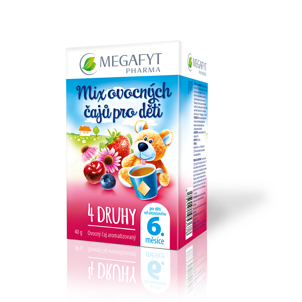 Detský ovocný čaj, mix 4 druhy, 6m+
