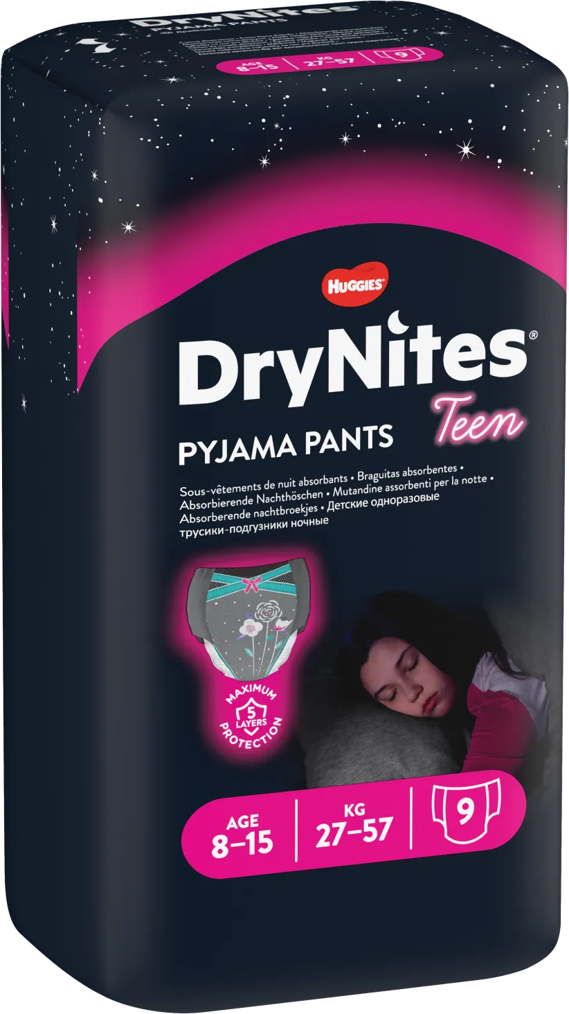 HUGGIES DryNites L pre dievčatá (8-13 rokov)