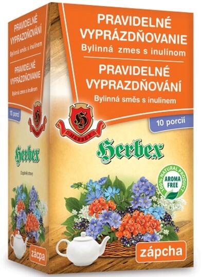 Pravidelné vyprázdňovanie - bylinná zmes: 10x6g, Inulín: 10x8g
