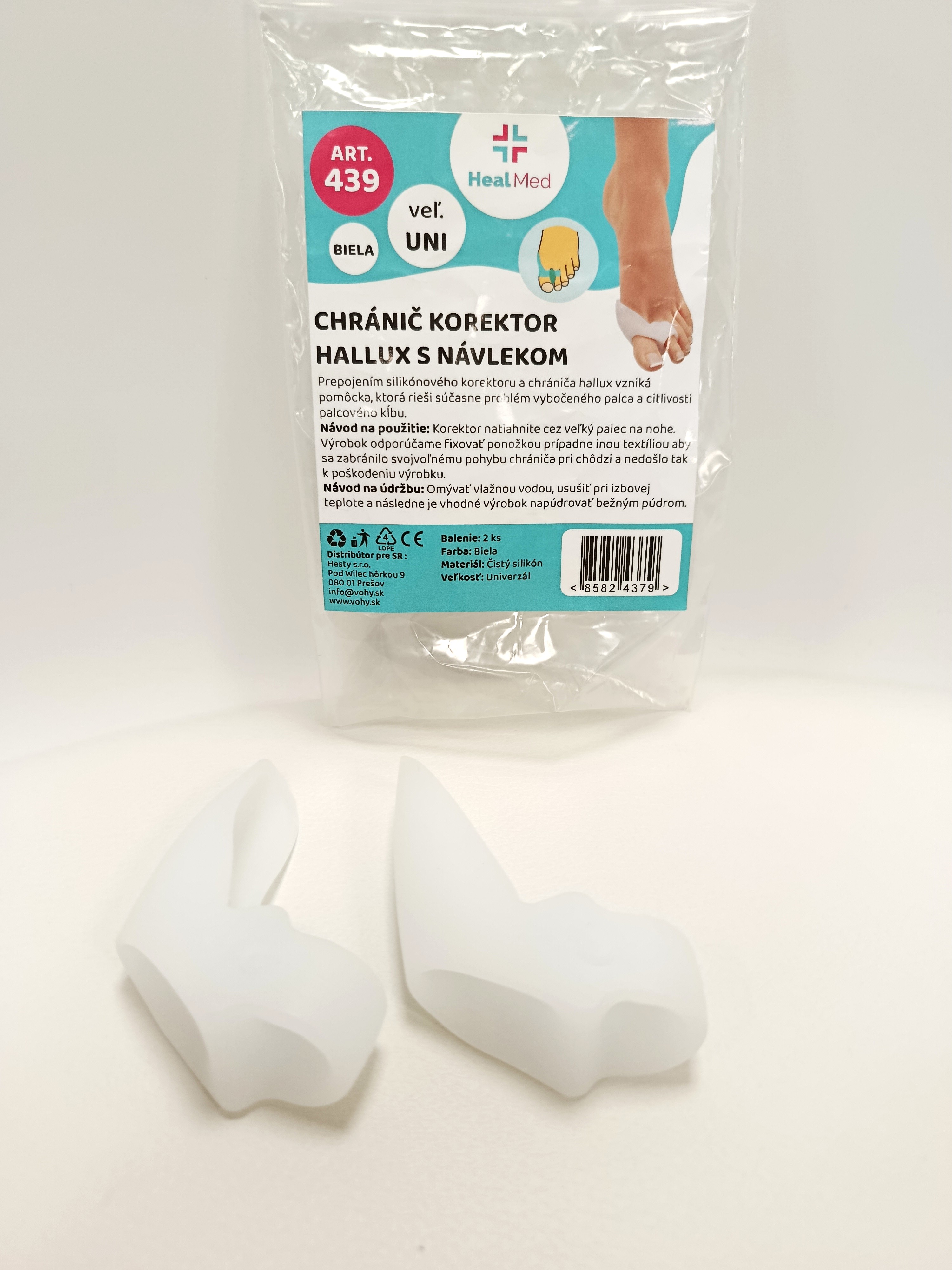 Korektor Hallux Valgus s návlekom na prst - 2ks