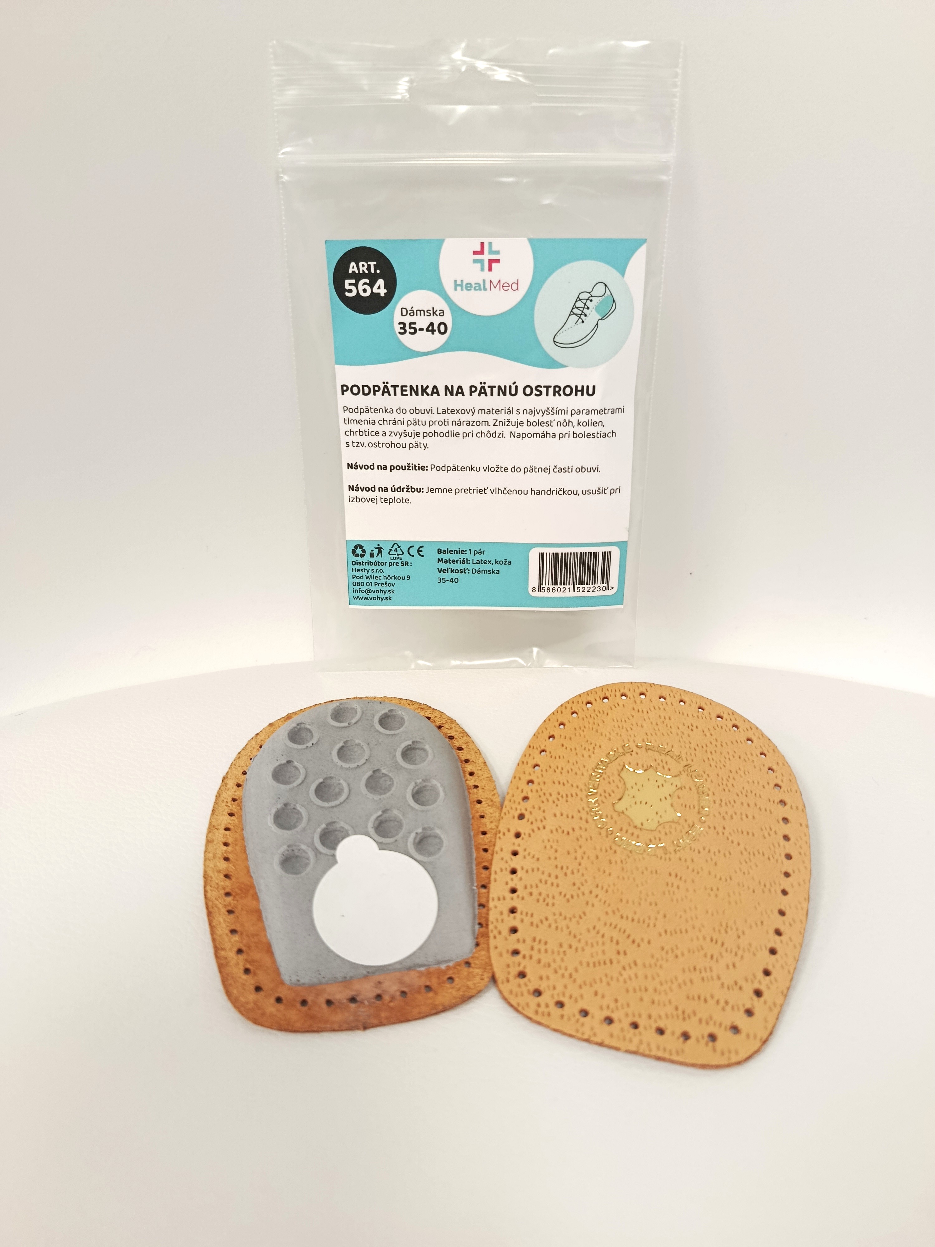 Podpätenka na pätnú ostrohu, pánska- 1 pár