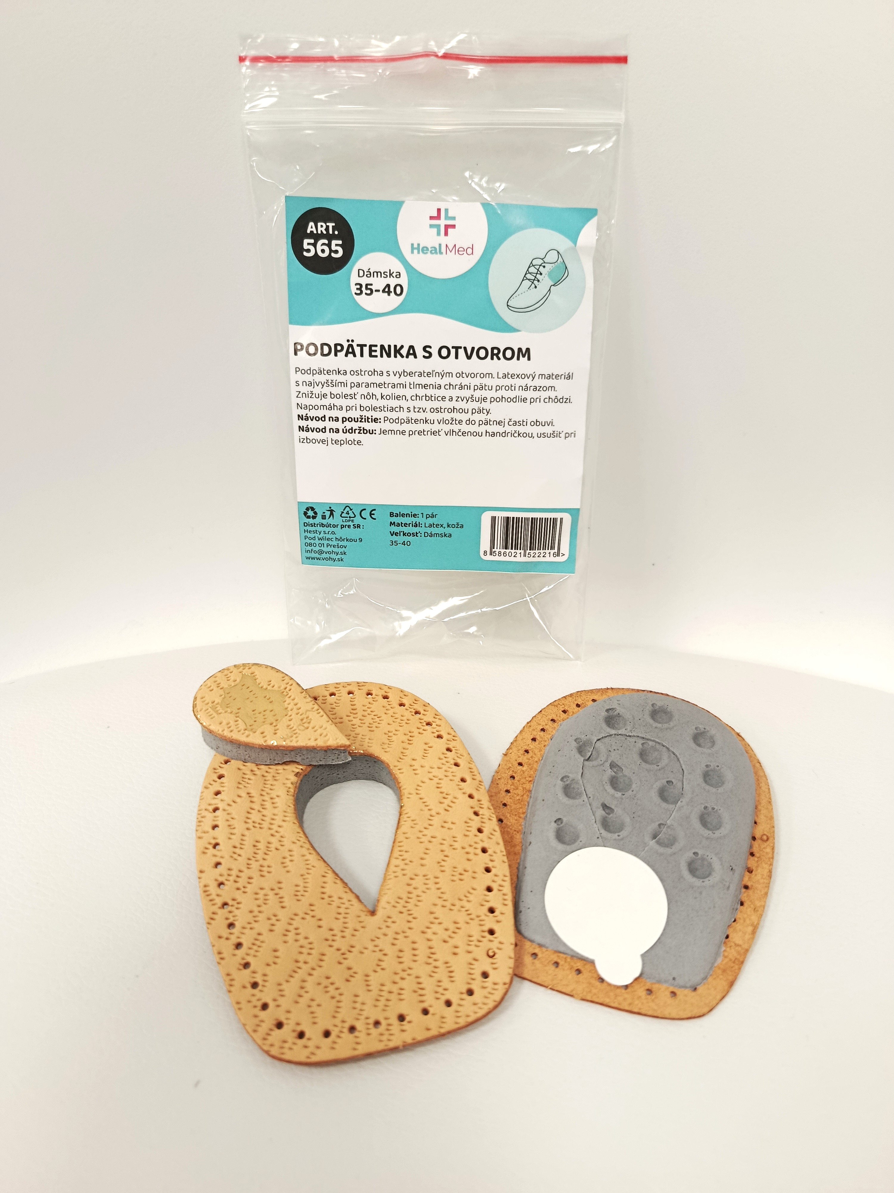 Podpätenka ostroha s otvorom, dámska - 1 pár