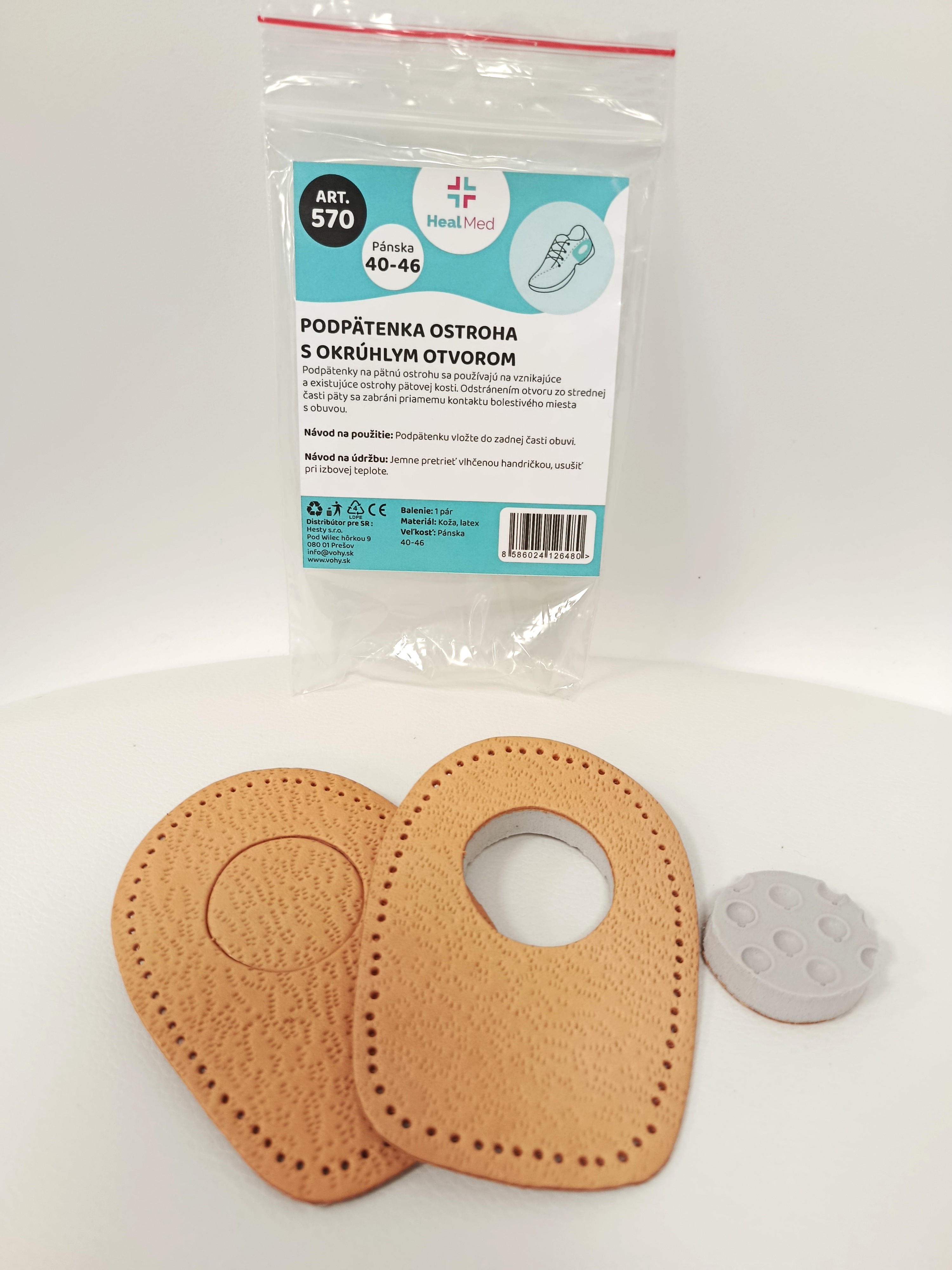 Podpätenka ostroha s okrúhlym otvorom, pánska- 1 pár