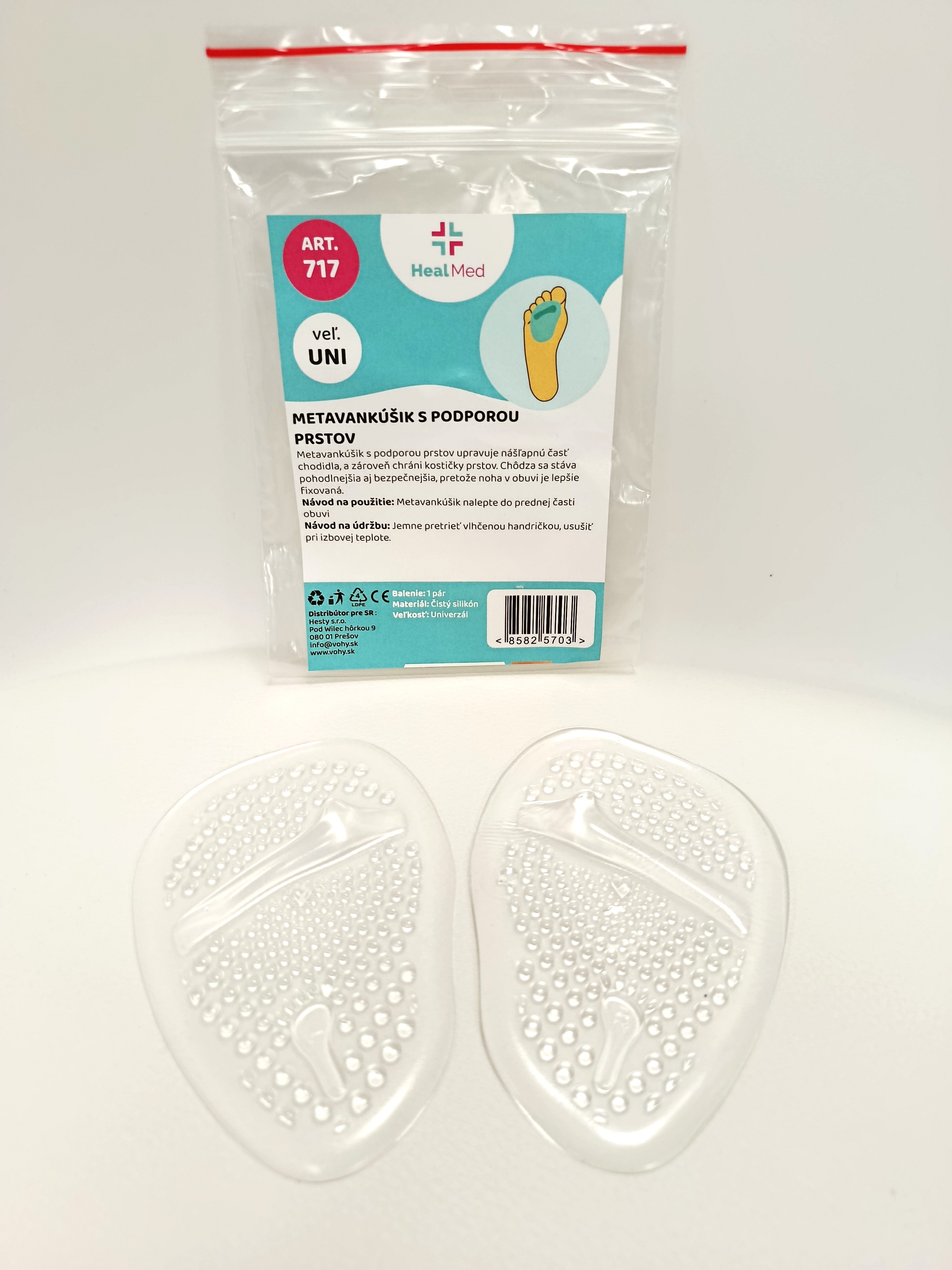 Silikónový metavankúšik s podporou prstov - 1 pár