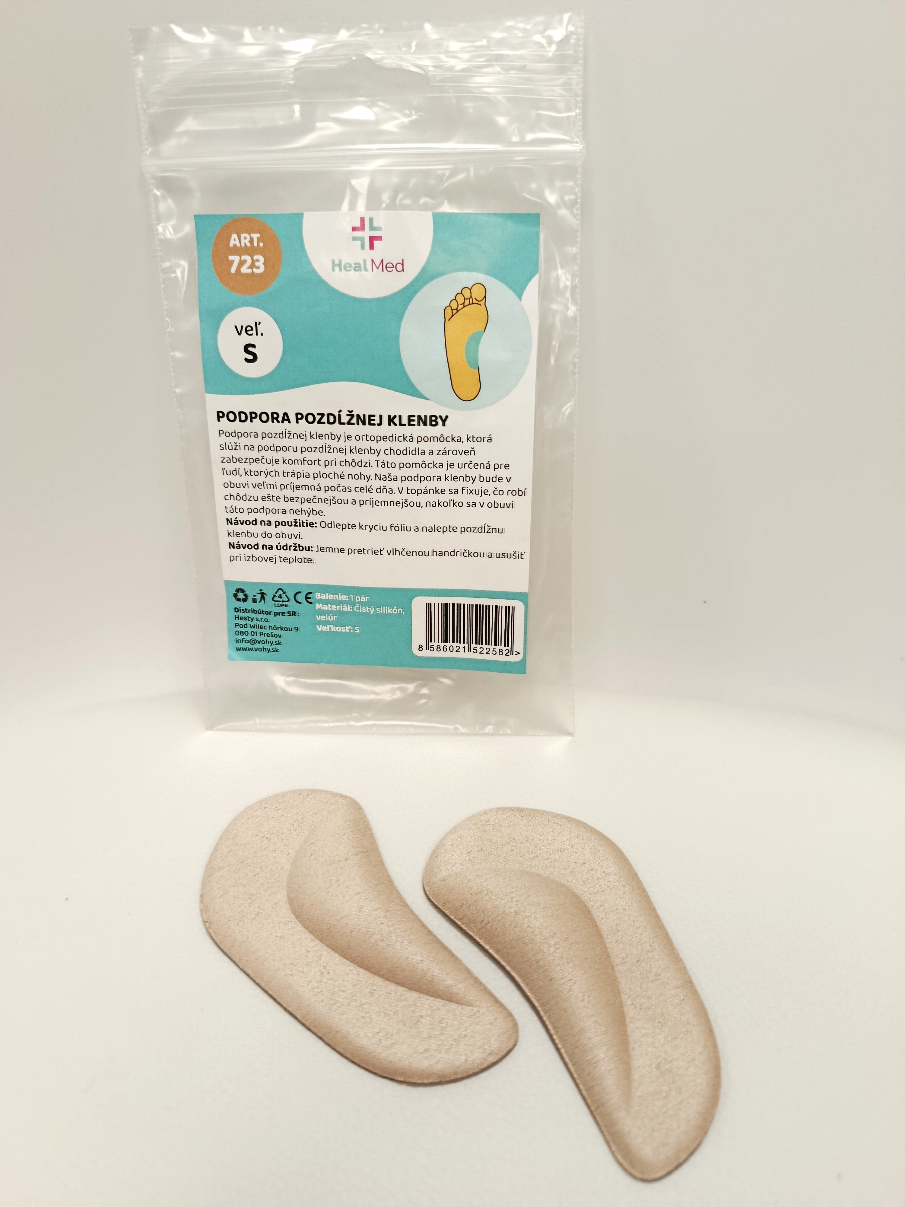 Podpora pozdĺžnej klenby, S - 1 pár