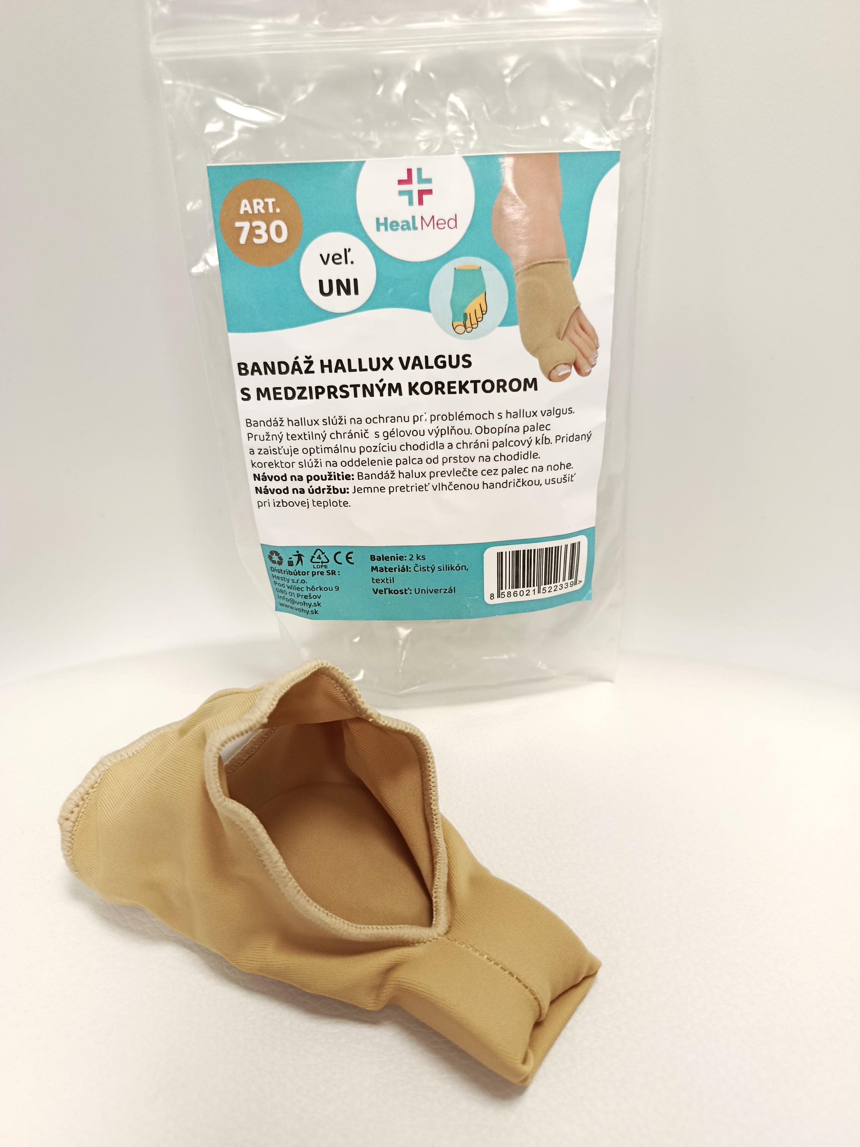 Bandáž Hallux valgus s medziprstným korektorom - 1 pár