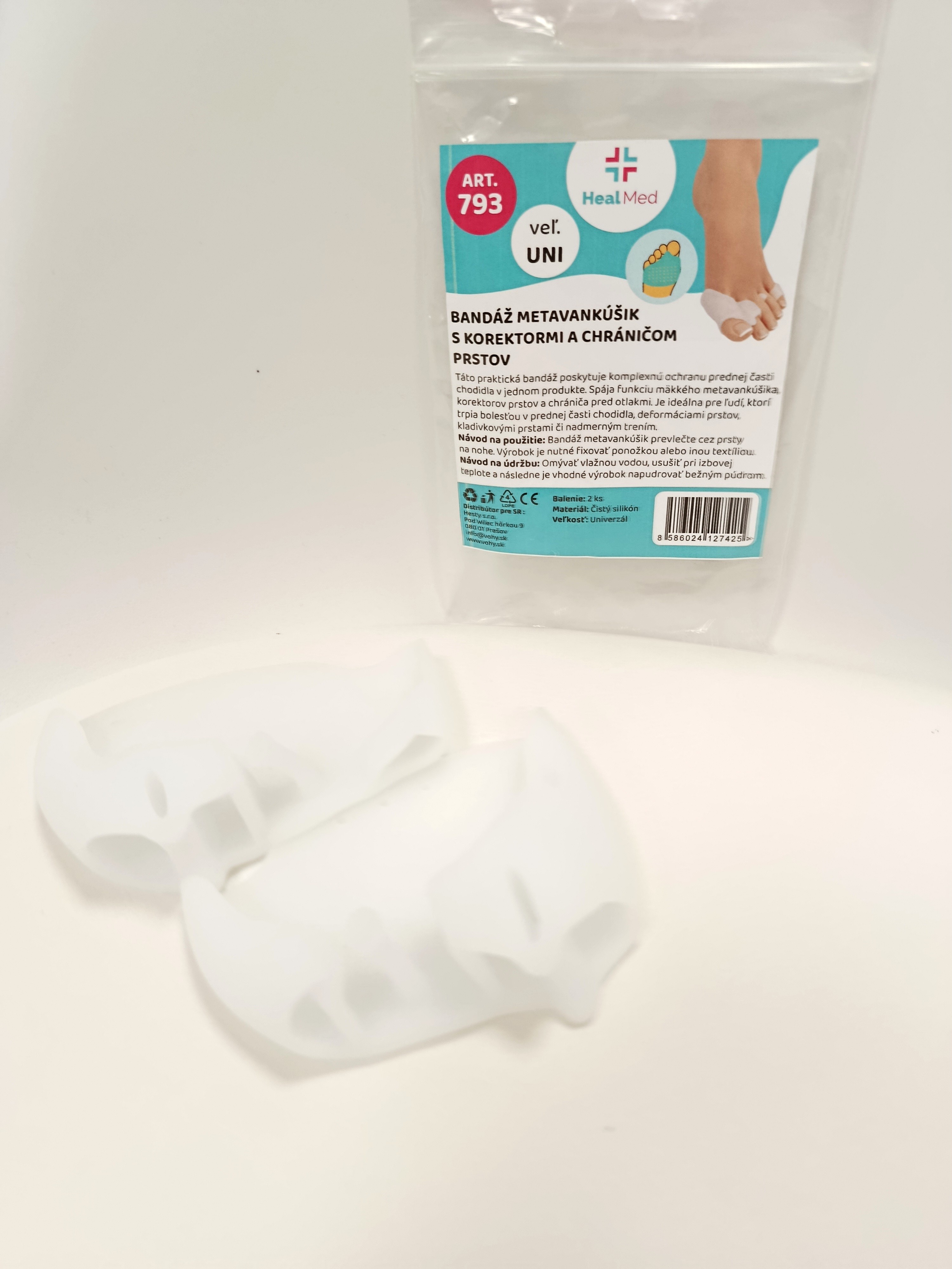 Bandáž metavankúšik s korektormi a chráničom prstov - 1 pár