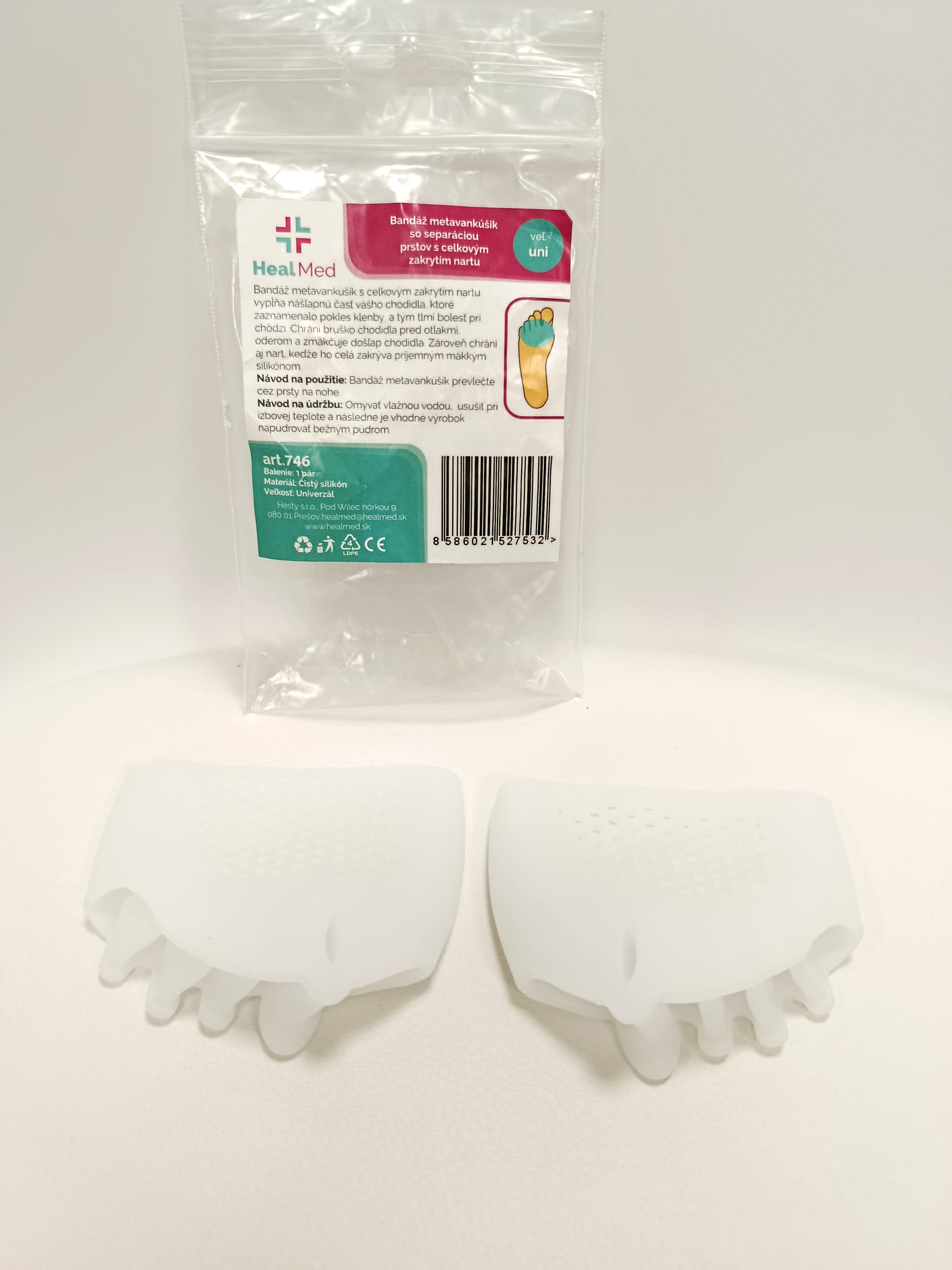 Bandáž metavankúšik so separáciou prstov s celkovým zakrytím nartu - 1 pár