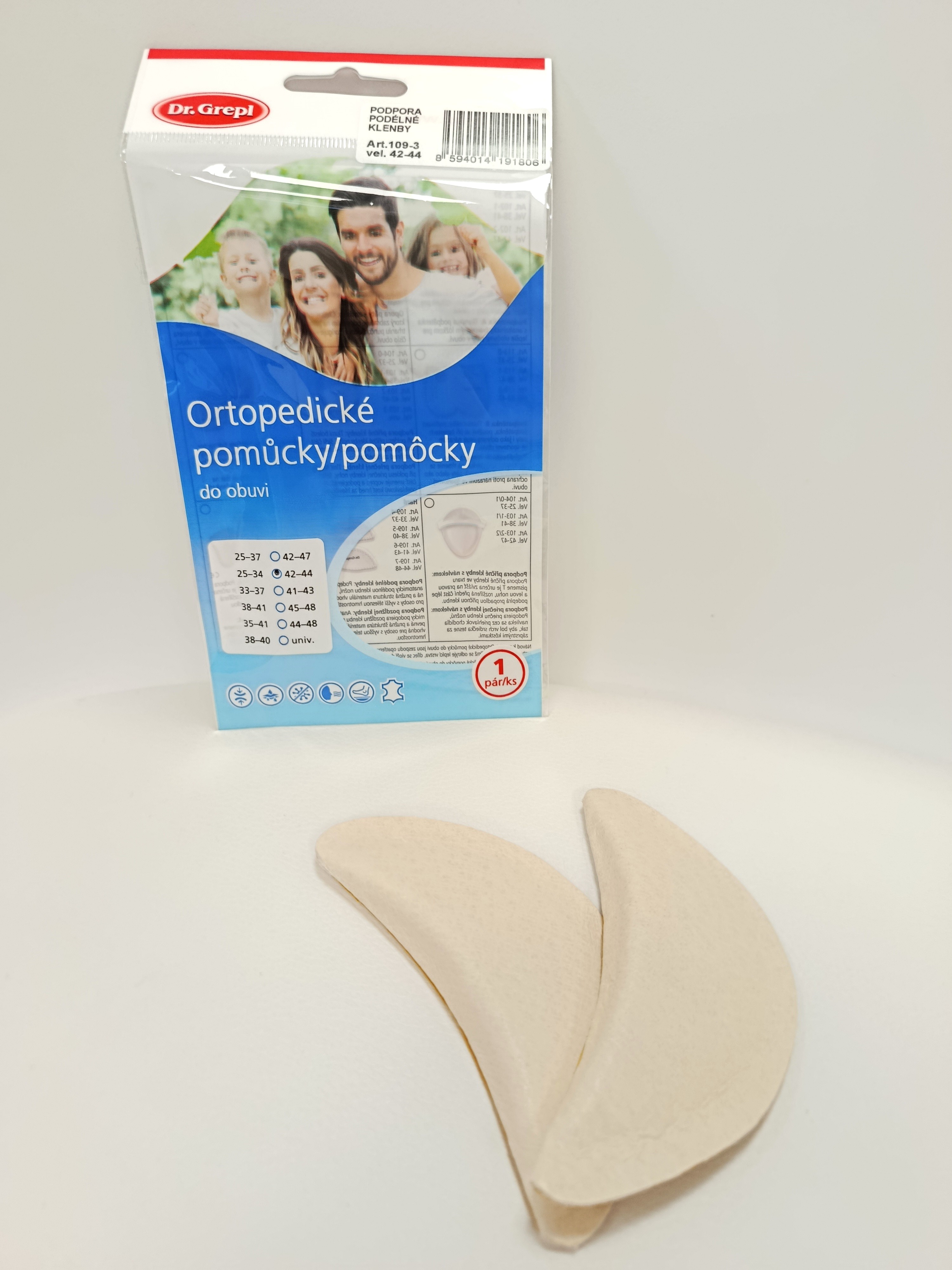 Podpora pozdĺžnej klenby, v:42-44