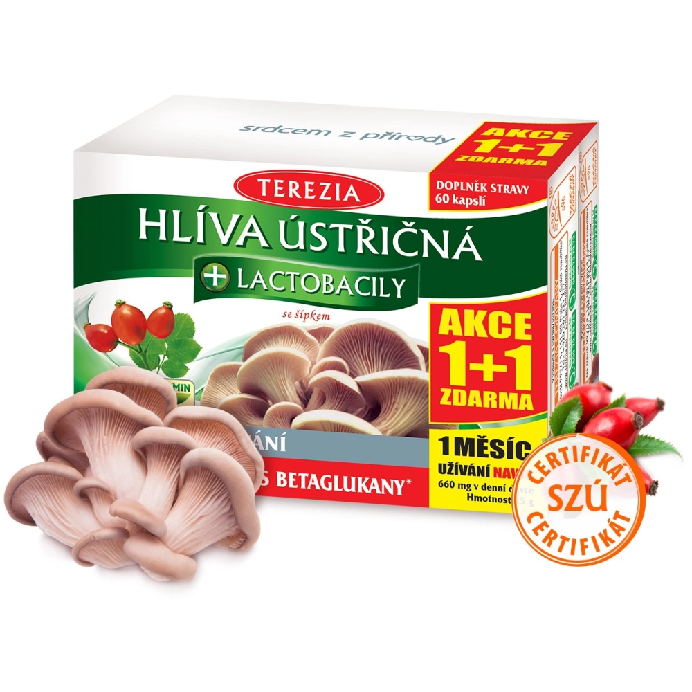 Hliva ustricová + lactobacily 60+60ks