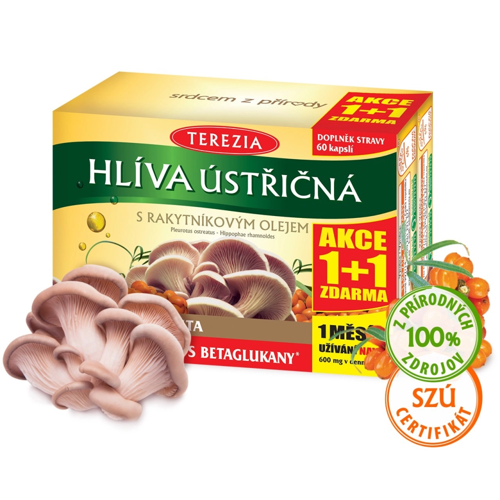 Hliva ustricová s rakytníkovým olejom 60+60ks