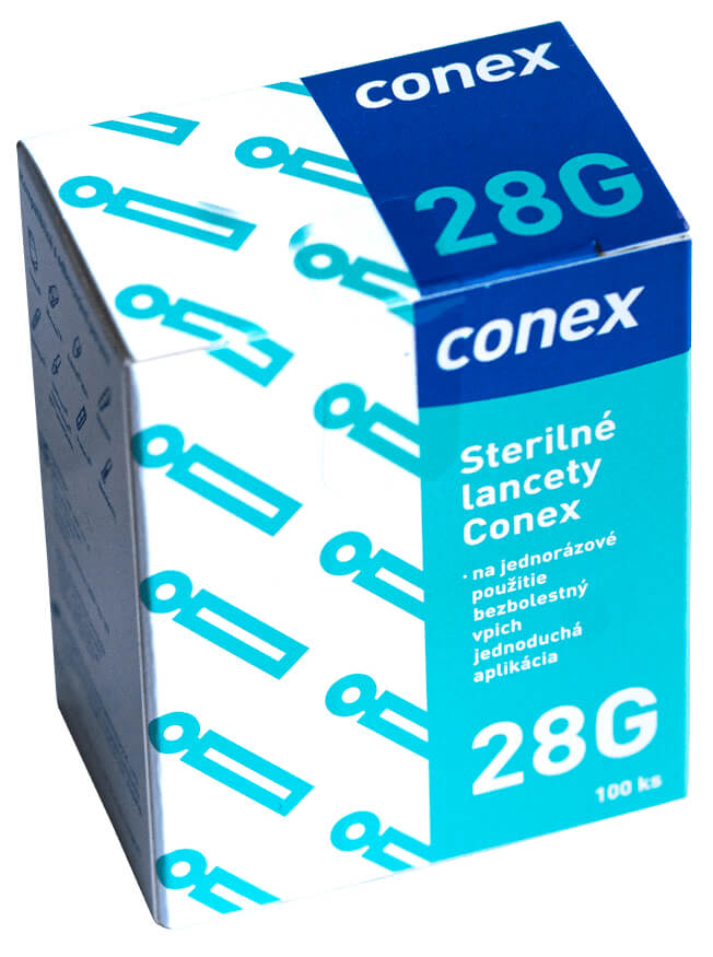 Conex sterilné lancety 28G